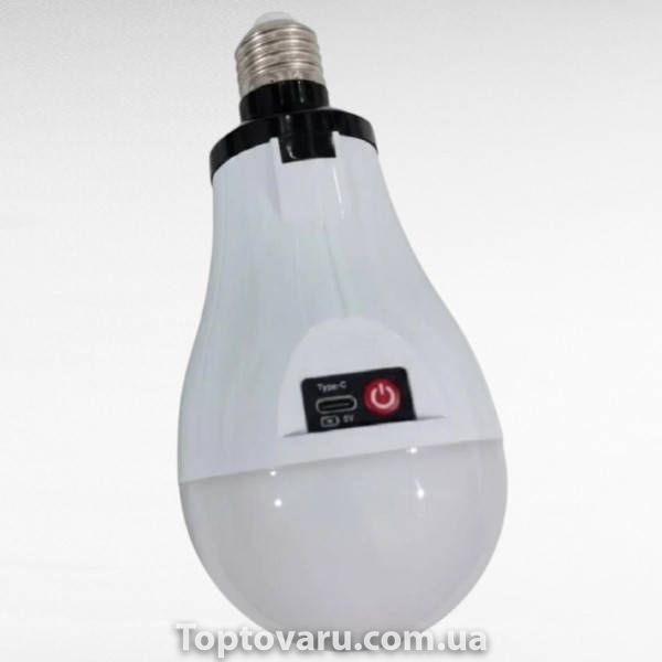 Лампочка с 2 аккумуляторами и зарядкой от USB 15W FineBlue Белая 33556 фото
