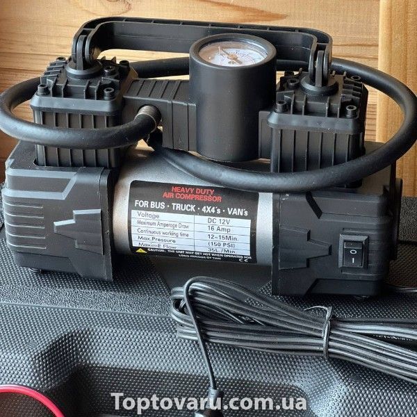 Набір дорожній компресор та інструменти в кейсі Air pump BOHAO Чорний 23038 фото
