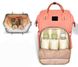 Сумка-рюкзак для мам Mom Bag Персиковая 1346 фото 6