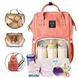 Сумка-рюкзак для мам Mom Bag Персиковая 1346 фото 4