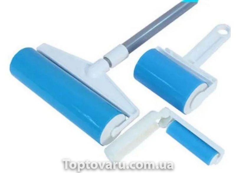 Липкий валик для прибирання, чищення одягу Sticky Budy Набір липких валиків 3 в 1 для прибирання 3839 фото