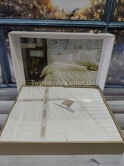 Постільна білизна Karina Krem Сатин-стайп Бавовна Євро розмір 16583 фото
