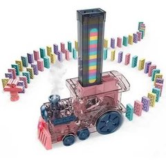 Поезд с автоматическим выкладываением домино Little train domino Розовый 14296 фото