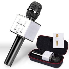 Портативный беспроводной микрофон караоке Q7 черный + чехол NEW фото