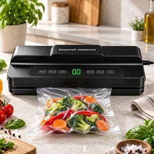 Вакуумний пакувальник Vacuum sealer Prime Kitchen RD-73087 Чорний 38985 фото
