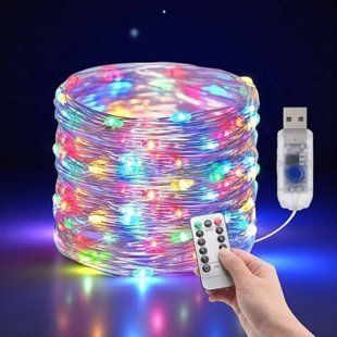 Гирлянда роса внутренняя линейная 60м 600LED USB LU989mult Мультиколор 31310 фото