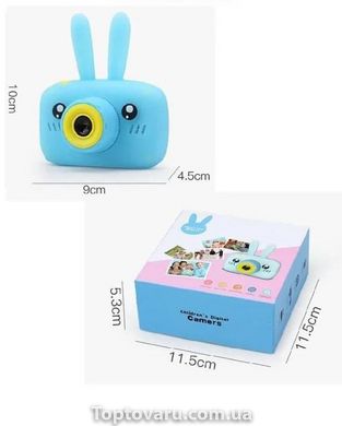 Дитячий фотоапарат Baby Photo Camera Rabbit з автофокусом Х-500 Блакитний + Подарунок Пластилін 3526 фото