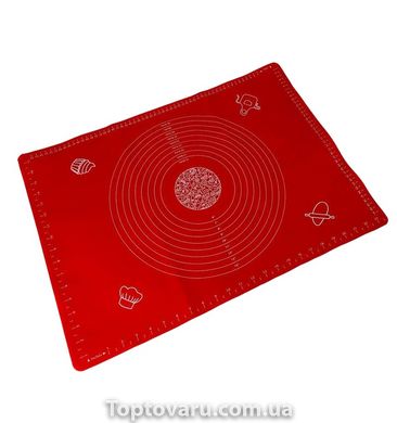 Кондитерський силіконовий килимок для розкочування тіста 40 на 30 см Червоний 3903 фото