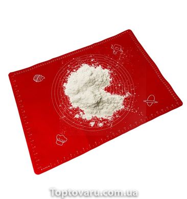 Кондитерський силіконовий килимок для розкочування тіста 40 на 30 см Червоний 3903 фото