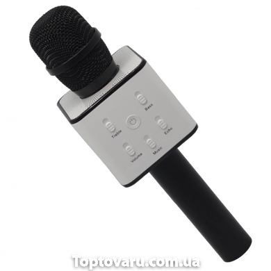 Портативный беспроводной микрофон караоке Q7 черный + чехол NEW фото