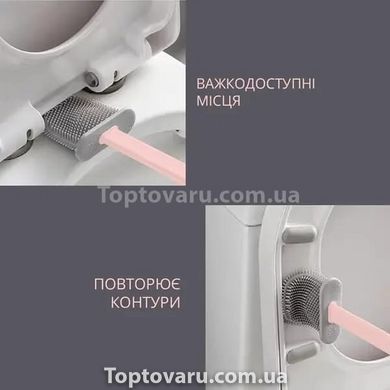 Щётка для унитаза силиконовая плоская Toilet Brush Розовая 12825 фото