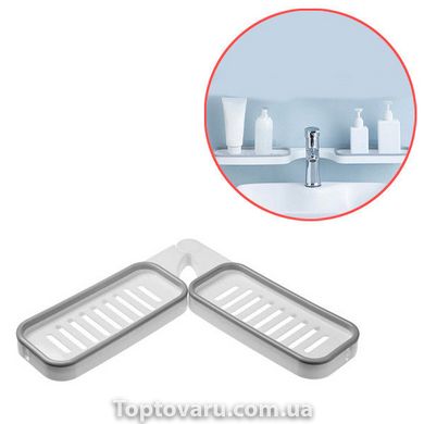 Подвійна полиця для ванної кімнати Shower Rack Біла 7708 фото