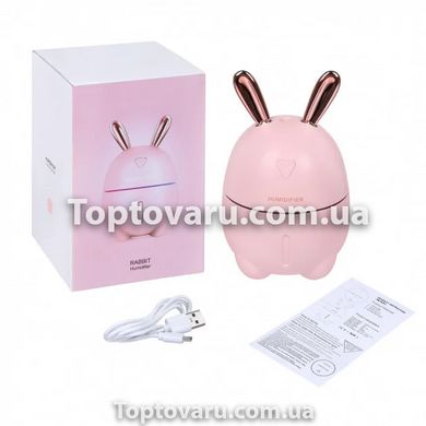 Увлажнитель воздуха и ночник 2в1 Humidifiers Rabbit Розовый 3400 фото