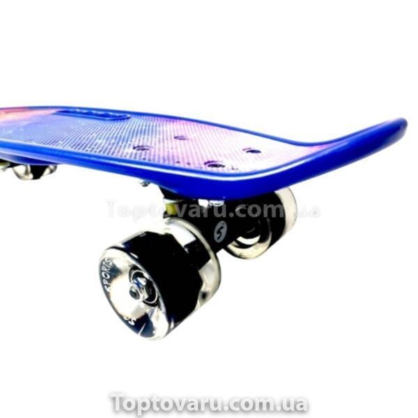 Пенні борд із колесами, що світяться PU Penny Board Scale Sports Universe Синя галактика 27411 фото
