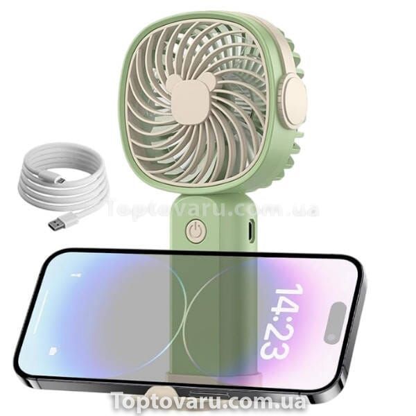 Вентилятор настільний міні ручний акумуляторний USB Handheld fan AND LY-838 KLW-F8 Зелений 26596 фото