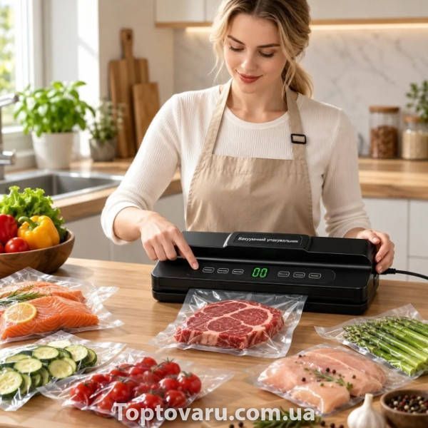 Вакуумний пакувальник Vacuum sealer Prime Kitchen RD-73087 Чорний 38985 фото