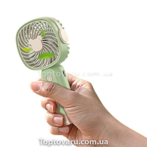 Вентилятор настільний міні ручний акумуляторний USB Handheld fan AND LY-838 KLW-F8 Зелений 26596 фото