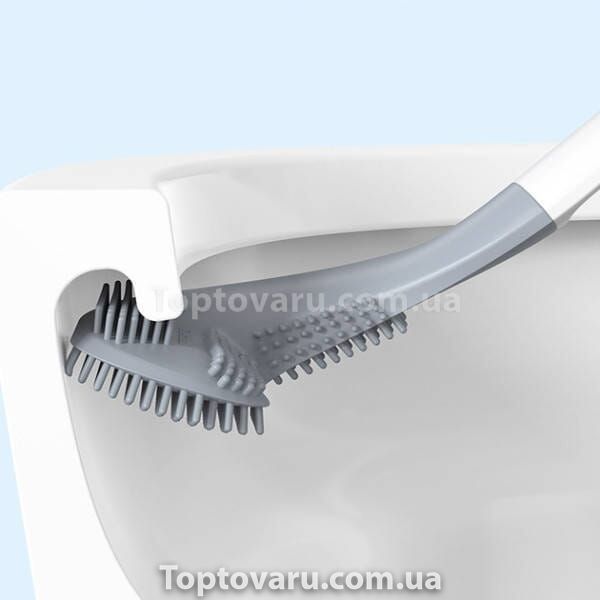 Щітка силіконова йоржик для унітазу Toilet Brush Сіра 22774 фото