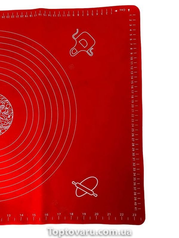 Кондитерський силіконовий килимок для розкочування тіста 40 на 30 см Червоний 3903 фото