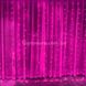 Гирлянда штора прозрачный провод 3*1,5м 120LED Розовая 12333 фото 3