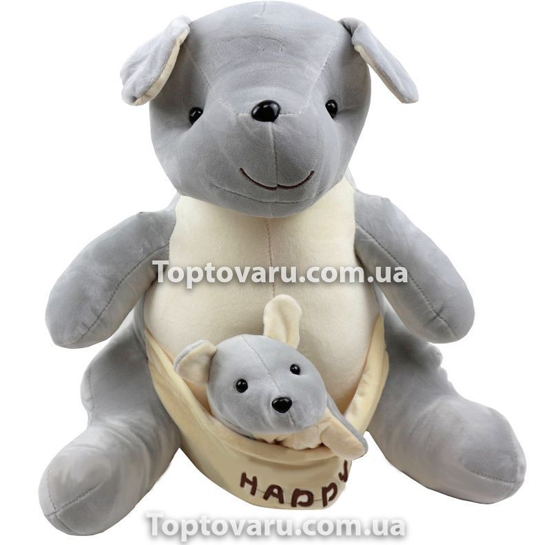 Игрушка-подушка Кенгуру с пледом 3 в 1 Серый 7057 фото