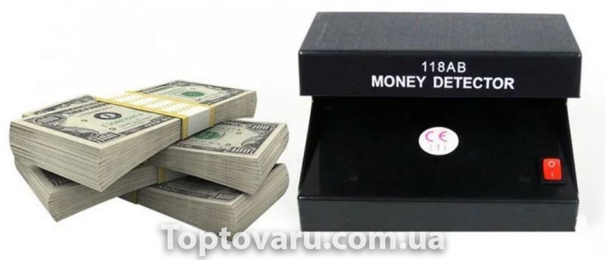 Ультрафіолетовий детектор валют настільний Money Detector AD-118-AB Чорний 4338 фото