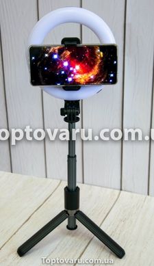 Штатив монопод/тринога Selfie Stick L07 з кільцевої лампою 16см для телефону 6082 фото