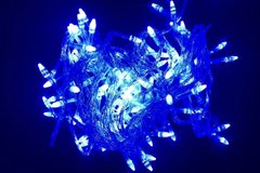 Гирлянда Нить LED 100, синий, белый провод 1412 фото