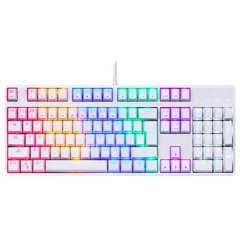Клавиатура с разноцветной подсветкой Белая 14085 фото