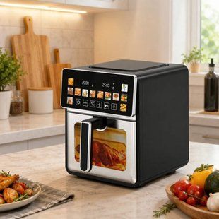 Аерофритюрниця Hoffmans HM-796 8L 2200W Чорна 38074 фото
