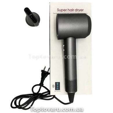 Фен для волосся з насадкою-концентратором 1600Вт Hair Dryer Fan Сірий 18547 фото