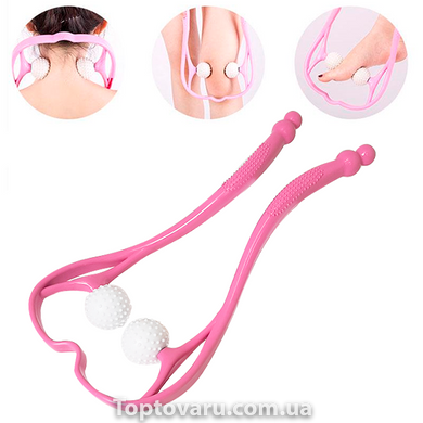 Ручний роликовий масажер для шиї Рожевий 8973 фото