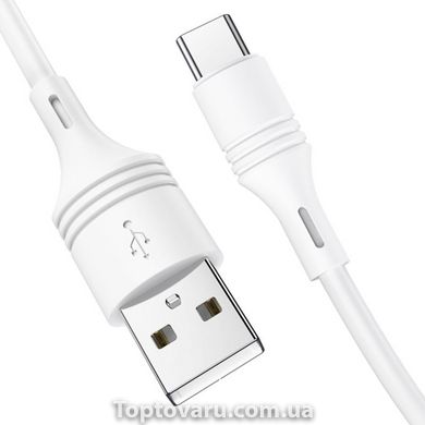 Кабель BOROFONE BX43 USB to Type-C 3A, 1m, PVC, PVC connectors, White BX43CW-00001 фото