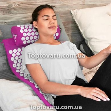 Акупунктурний масажний килимок Acupressure Mat Bed or of Nails Рожевий 7347 фото