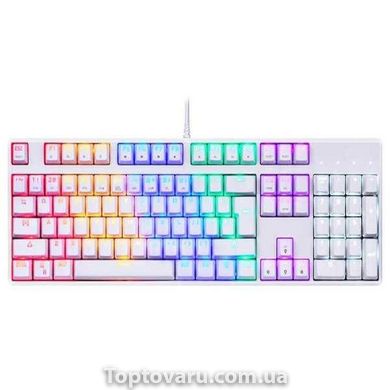 Клавиатура с разноцветной подсветкой Белая 14085 фото