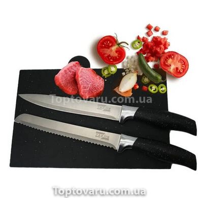 Набор ножей с разделочными досками + ножницы Zepline ZP-043 Черный 14750 фото