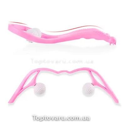 Ручной роликовый массажер для шеи Розовый 8973 фото