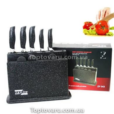 Набор ножей с разделочными досками + ножницы Zepline ZP-043 Черный 14750 фото