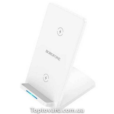 Бездротовий зарядний пристрій + тримач Borofone BQ16 15Вт Білий 12281 фото