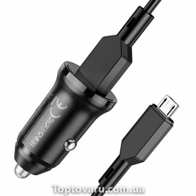 Автомобильное зарядное устройство BOROFONE BZ18 single port QC3.0 car charger set(Micro) Black BZ18MB-00001 фото