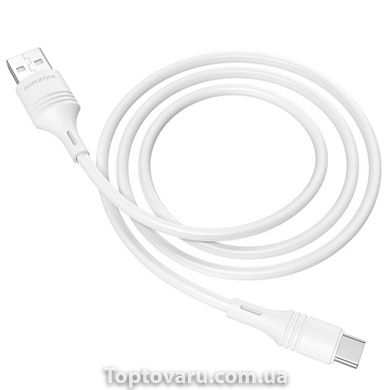 Кабель BOROFONE BX43 USB to Type-C 3A, 1m, PVC, PVC connectors, White BX43CW-00001 фото