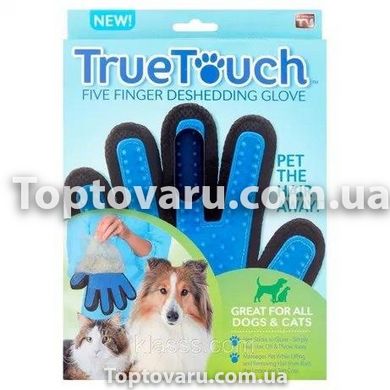 Рукавичка для вичісування шерсті з домашніх тварин PET GLOVES True Touch 1583 фото