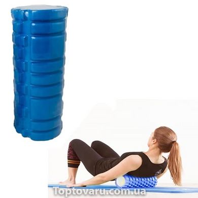 Ролик массажный для йоги, фитнеса (спины и ног) OSPORT (33*14 см) Синий 3794 фото