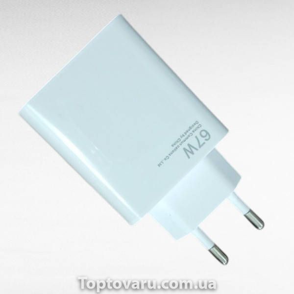 Зарядное устройство блок питания для мобильного телефона Usb 67W Белое 35012 фото