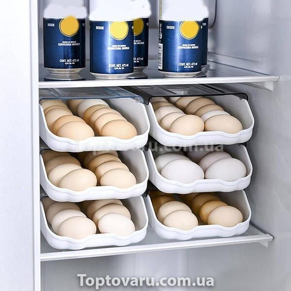Контейнер лоток для зберігання яєць Egg Tray Білий 12213 фото