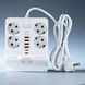 Удлинитель сетевой фильтр с беспроводной зарядкой 5м LED, 4-220V, 4-USB, 2-PD Type-C PNS-07 Белый 36972 фото 1