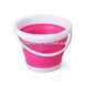 Ведро 5 литров туристическое складное Silicon Collapsible Bucket Розовое 7774 фото 3