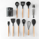 Кухонний набір з 12 предметів Kitchen Art з бамбуковою ручкою Чорний 4281 фото 3