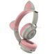 Беспроводные Bluetooth наушники с ушками единорога LED ZW-028C розовые с серым 17976 фото 4