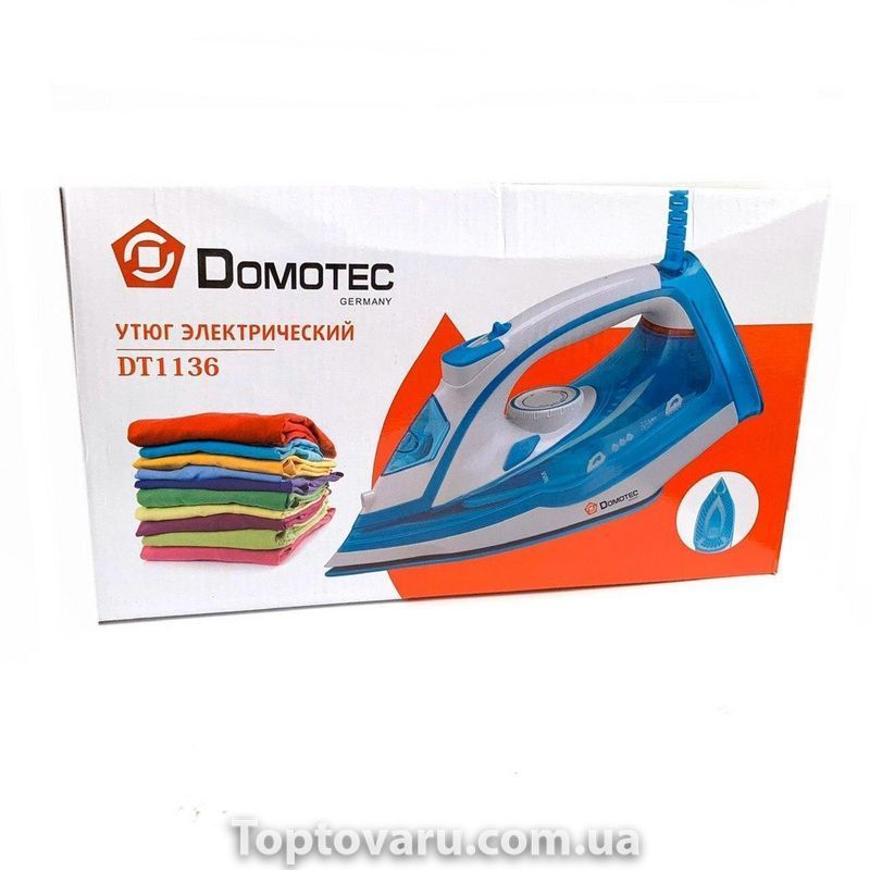 Паровой Утюг Domotec DT 1136 Голубой 2257 фото